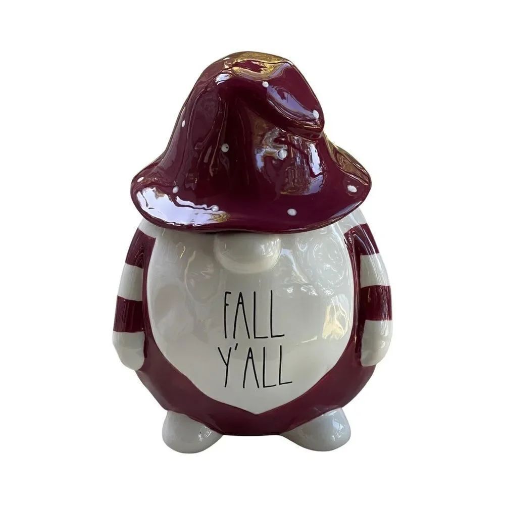 Rae Dunn FALL Y'ALL Gnome Large Cookie Canister w/ Lid NEW without tags